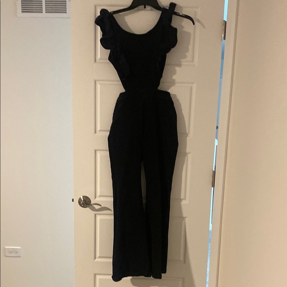 Black Denim Jumpsuit